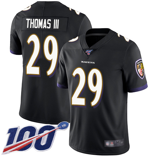 Baltimore Ravens Limited Black Men Earl Thomas III Alternate Jersey NFL Football #29 100th Season Vapor Untouchable->women nfl jersey->Women Jersey